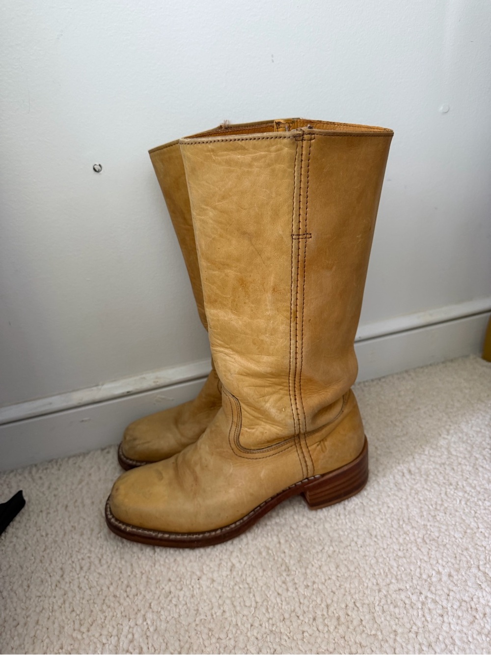 Frye Banana Leather Campus Boots